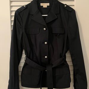 Michael Kors Black Utility Jacket with Belt